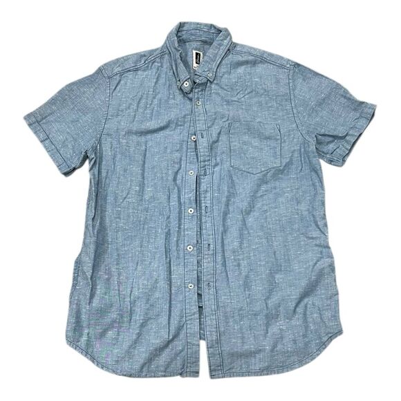 Howe Blue Heather Multimedia Button Down Shirt XL - Picture 1 of 5